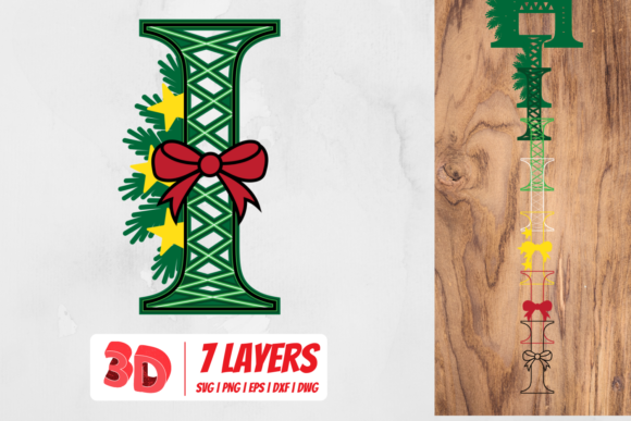 3D Christmas Letter I: A Distinctive Option for Festive Typography