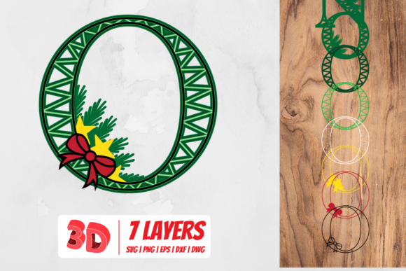 3D Christmas Letter O: A Festive Design Element with Dimension and Delight