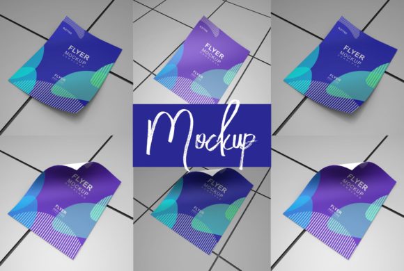 3D Curled Page Flyer Mockup