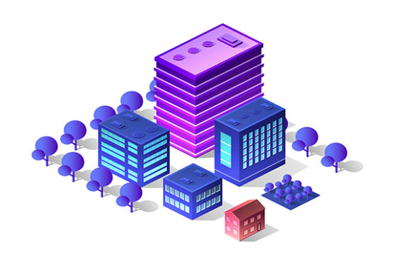 3D Futuristic Isometric City