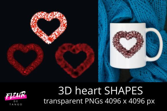 3D Heart Shapes Cliparts Vol.12: Practical Design Assets for Meaningful Visual Communication
