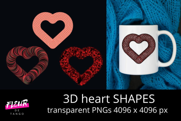 3D Heart Shapes Cliparts Vol.17: Design Flexibility with Emotional Impact