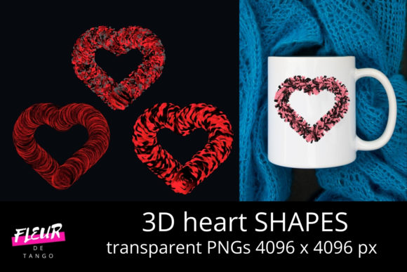 3D Heart Shapes Cliparts Vol.18