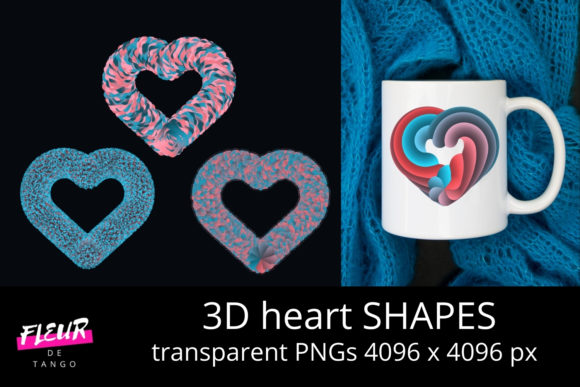 3D Heart Shapes PNG Cliparts Vol.7: A Creative Resource for Designers, Educators & DIY Enthusiasts