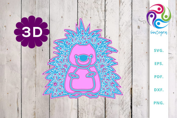 3D Multi Layer Cute Hedgehog