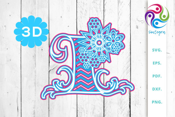 3D Multilayer Floral Chevron Letter I: A Design Asset for Intentional Visual Communication
