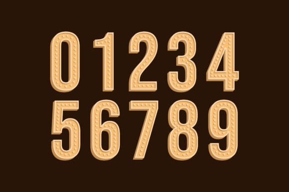 3D Retro Vintage Number Font and Typefac