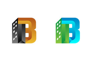 B Letter 3D Logo Building