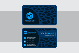 Business Card 3D Pattern Stone Dark Blue