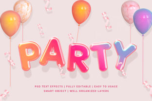 Colorful Party 3D Text Effect Mockup