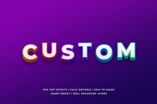 Custom White Color 3D Text Effect Mockup