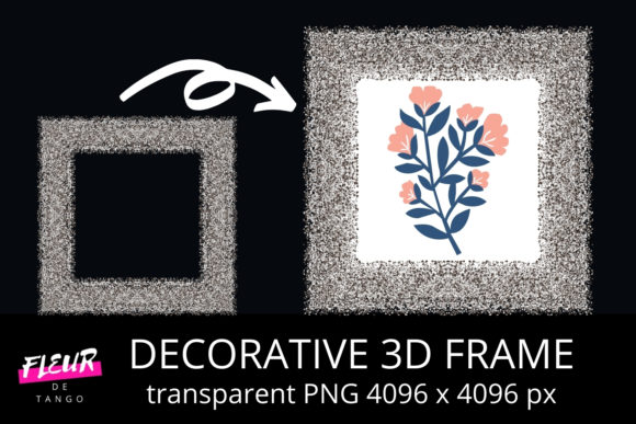 Decorative 3D Square Frame Clipart V.1: A Practical Asset for Visual Consistency