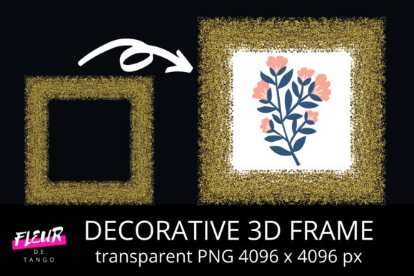 Decorative 3D Square Frame Clipart V.15: Where Visual Polish Meets Practical Design