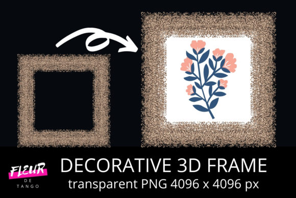 Decorative 3D Square Frame Clipart V.16