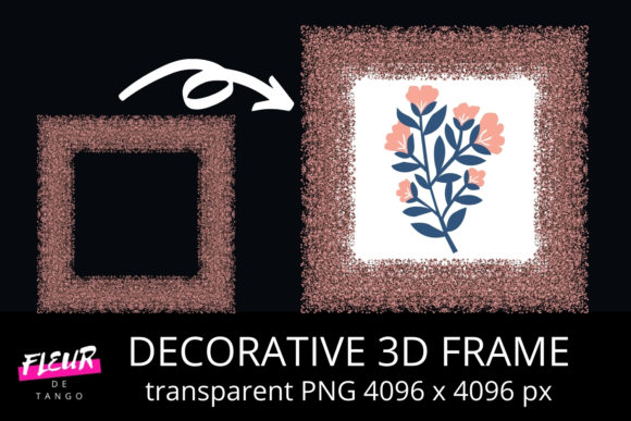 Decorative 3D Square Frame Clipart V.17