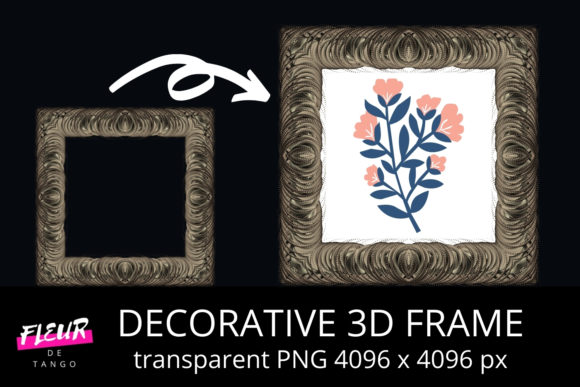 Decorative 3D Square Frame Clipart V.26