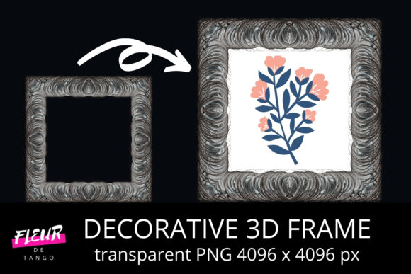 Decorative 3D Square Frame Clipart V.28: A Practical Design Tool for Real Projects