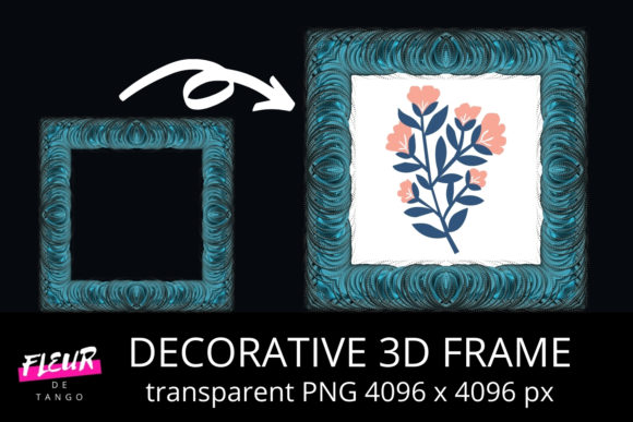 Decorative 3D Square Frame Clipart V.30: A Versatile Design Asset for Modern Creatives