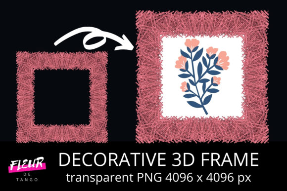 Decorative 3D Square Frame Clipart V.38: A Versatile Visual Anchor for Modern Design Workflows