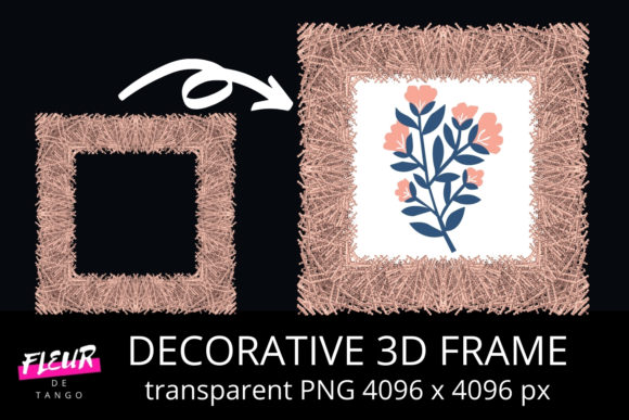 Decorative 3D Square Frame Clipart V.39