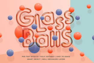 Glass Balls 3D Text Effect Mockup