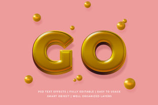 Gold 3D Text Effect Mockup