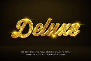 Gold Briliant 3D Text Effect Mockup