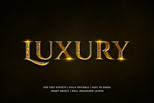 Golden Luxury 3D Text Effect Mockup