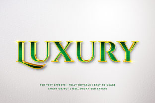Green Gold Luxury 3D Text Effect Mockup