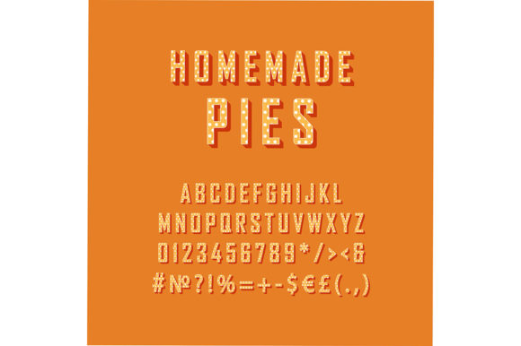 Homemade Pies Vintage 3D Vector Alphabet