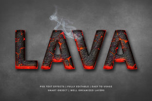 Lava 3D Text Effect Mockup