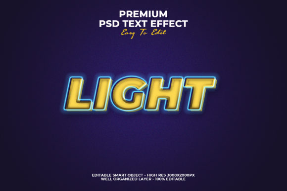 Light 3D Text Style Effect
