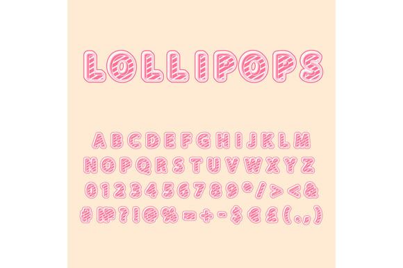 Lollipops Vintage 3D Vector Alphabet Set