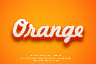 Orange Bold Detailed 3D Text Effect