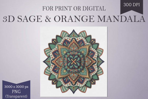 Printable 3D Colored Mandala