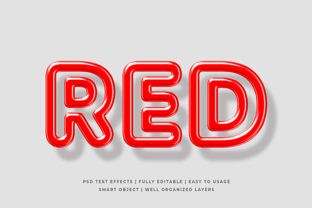Red Outline 3D Text Effect Mockup