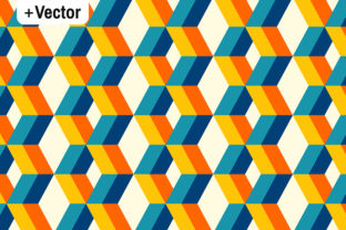 Retro 3D Colorful Columns Pattern