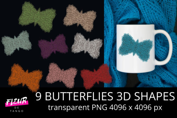 Set of 9 3D Butterflies Shapes: Versatile, Tactile, and Timelessly Inspiring