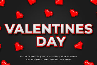 Valentines Day 3D Text Effect Mockup