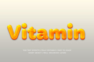 Vitamin 3D Text Style Effect Mockup
